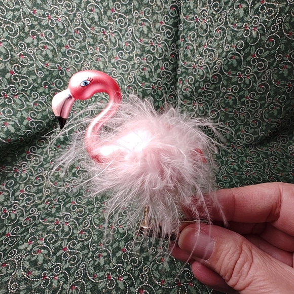 Dillard's Blown Glass Pink Flamingo Clip Christmas Ornament Box Of 6 - Picture 3 of 11